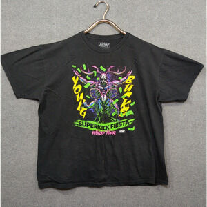 AEW Superkick Fiesta T Shirt Mens 2XL Young Bucks Pro All Elite Wrestling Boxy